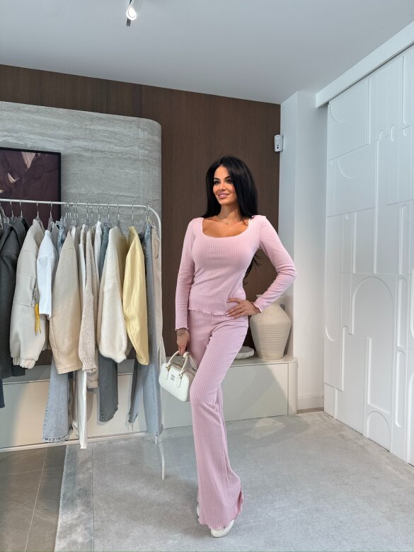 Komplet 2w1 Rayas pudrowy 