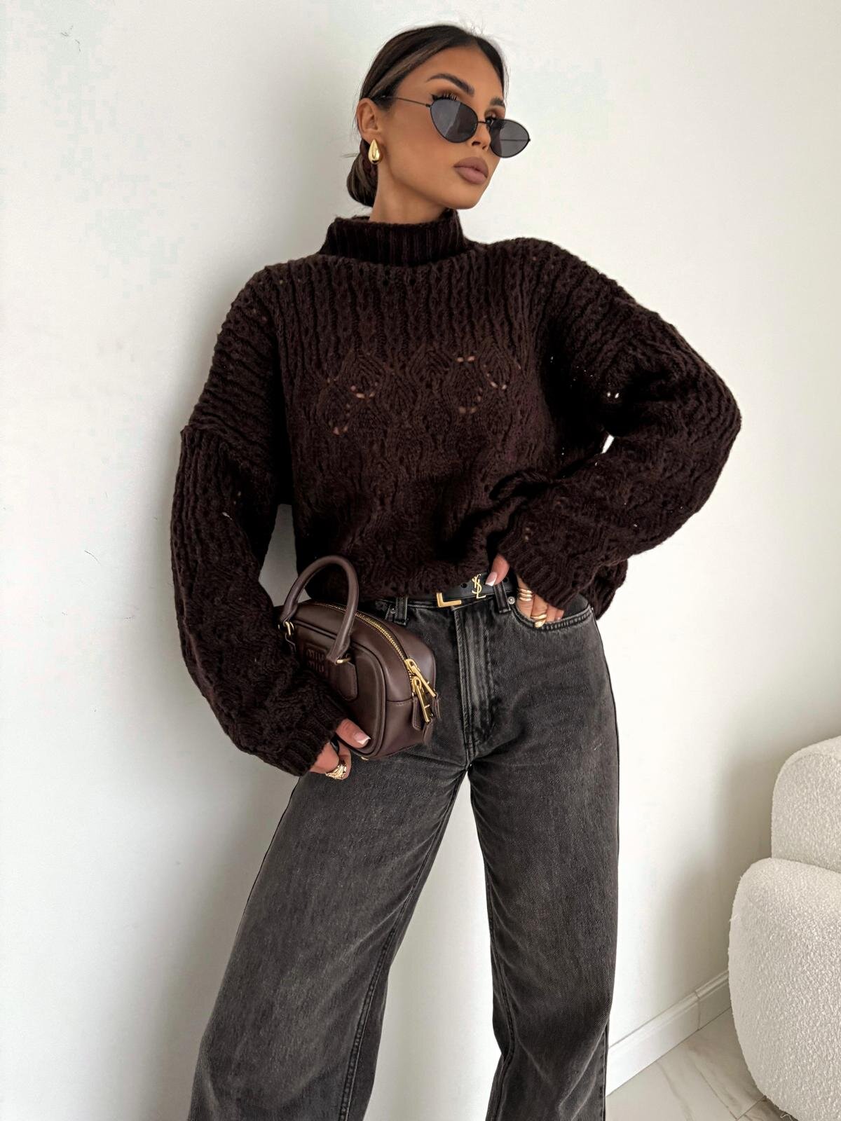 Sweter Rance ciemnoczekoladowy