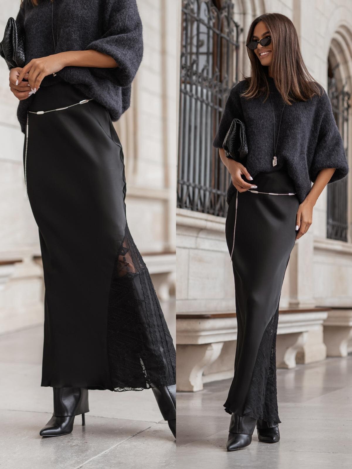 Spódnica Lavilla z koronką czarna