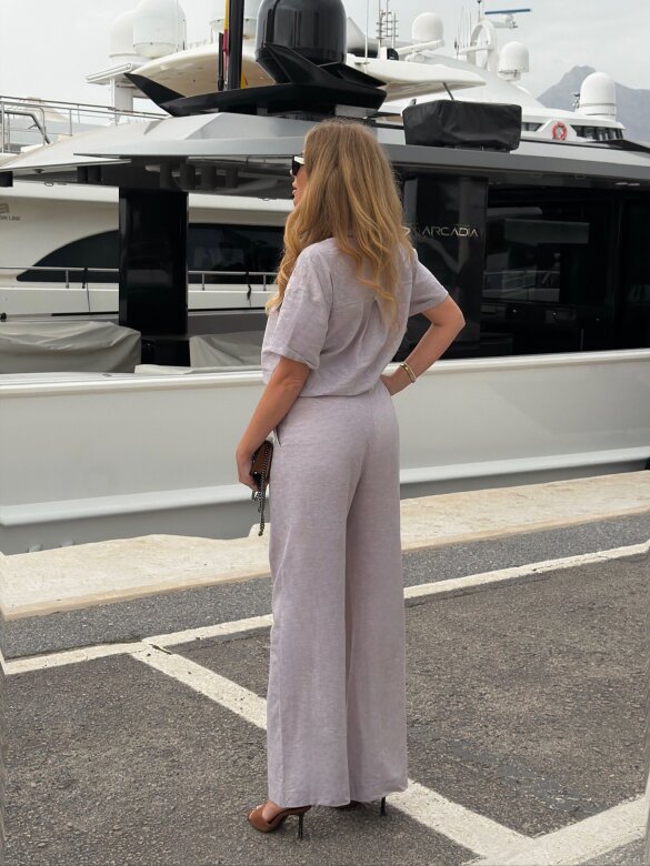 Komplet 2w1 Nerro z lnem i bawełną beżowy 