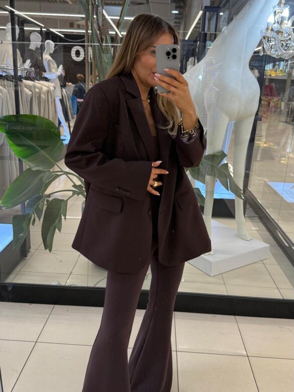Spodnie Fashion You czekoladowe 