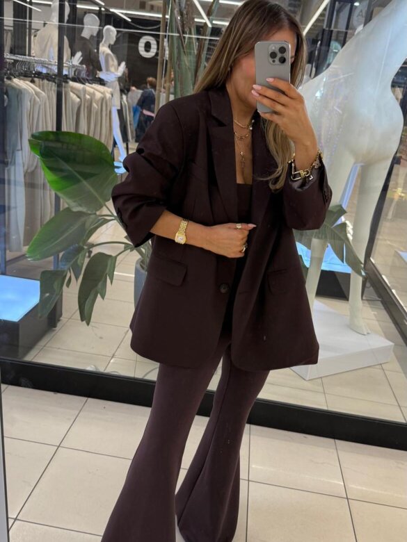 Spodnie Fashion You czekoladowe 