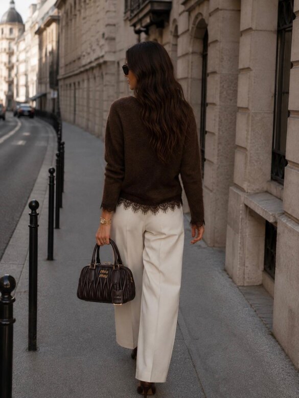 Sweater Alicio with wool chocolate