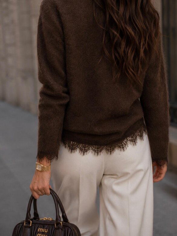 Sweater Alicio with wool chocolate