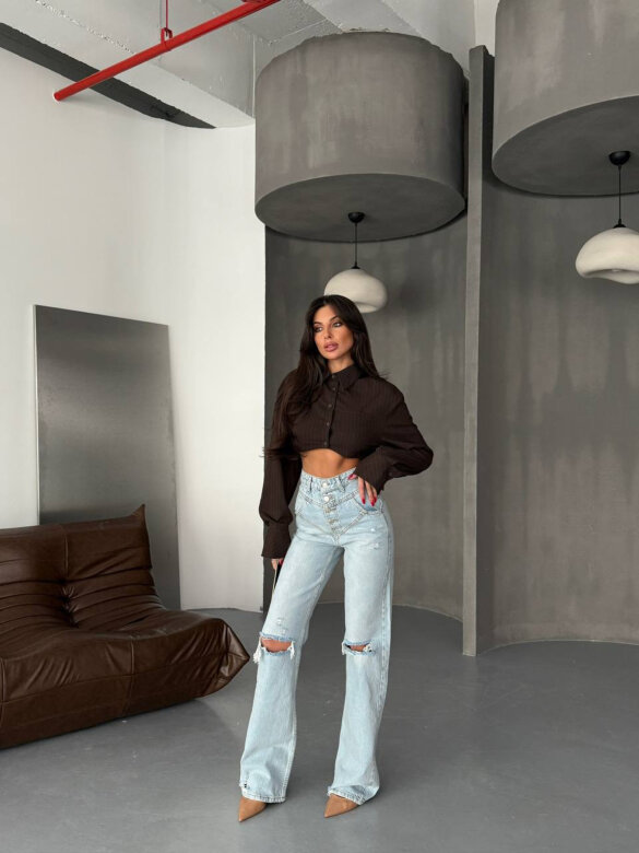 Spodnie Derre jeans jasnoniebieskie
