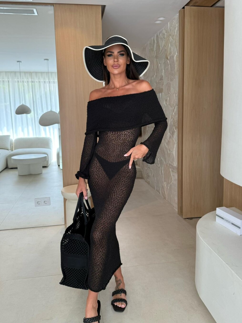 Dress Raven semi-transparent black