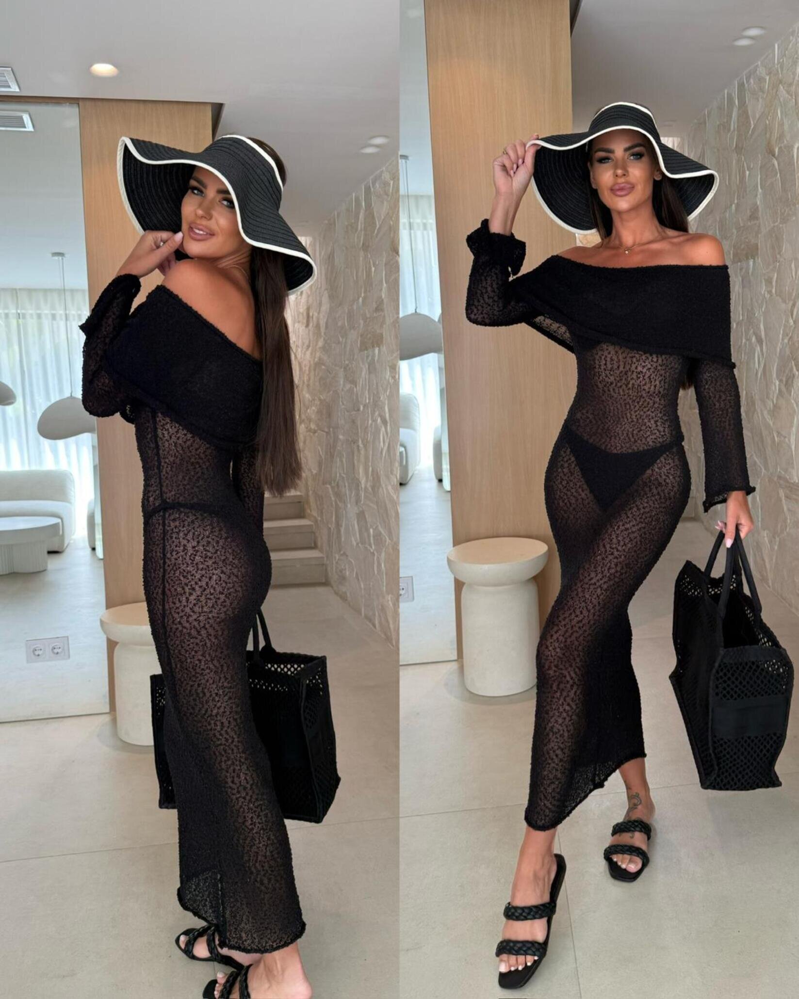 Dress Raven semi-transparent black