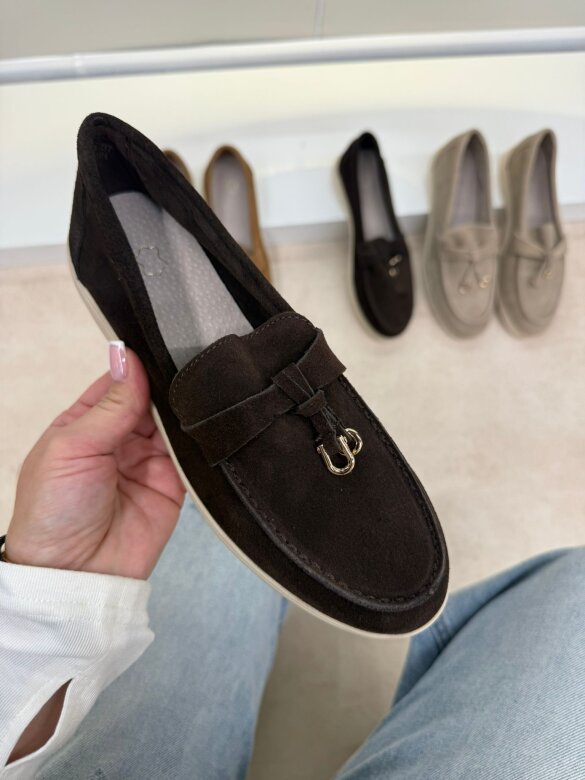 Mokasyny Nicoll skóra naturalna czekoladowe 