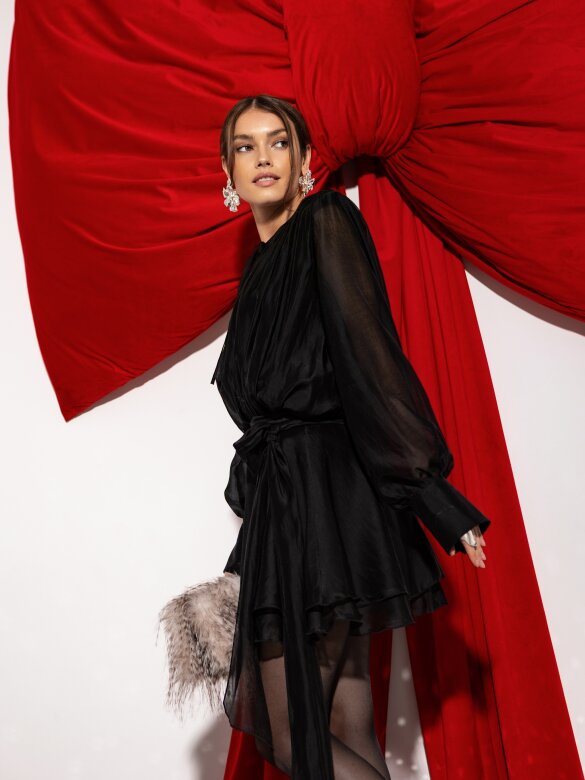 Sukienka Marletta z falbanami czarna