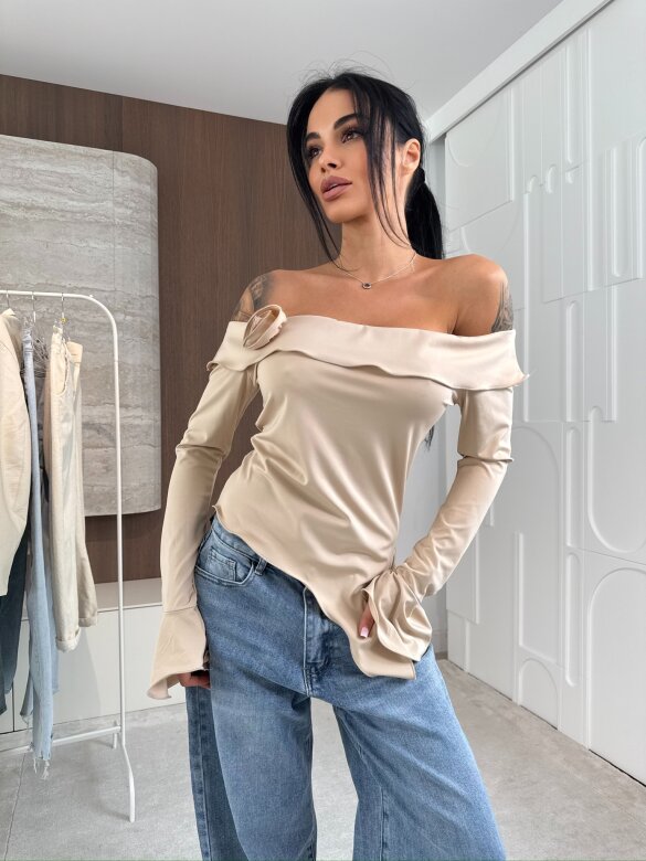 Bluzka Viliene asymetryczna beżowa