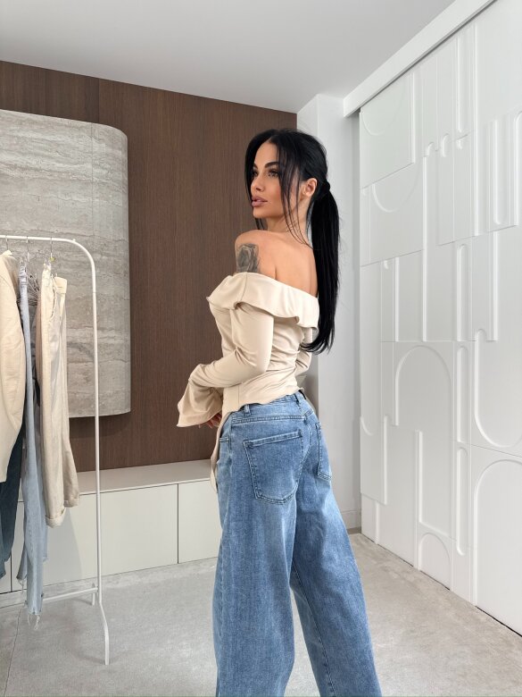 Bluzka Viliene asymetryczna beżowa