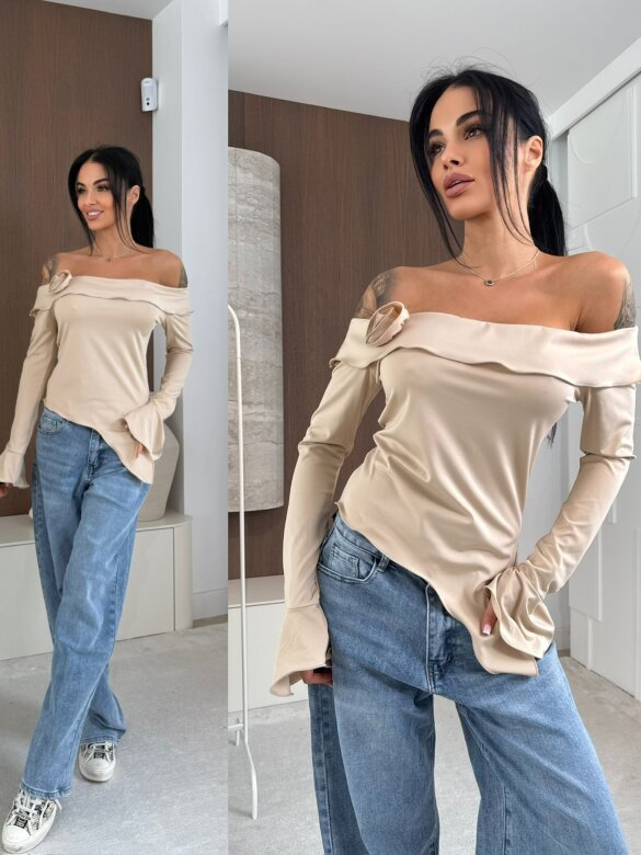 Bluzka Viliene asymetryczna beżowa