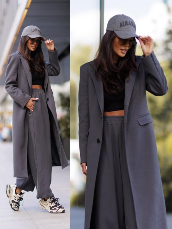 Coat Armando cotton graphite