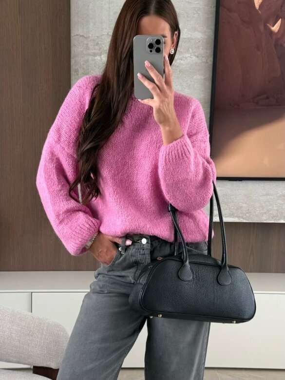 Sweater Ally with a wool blend pink