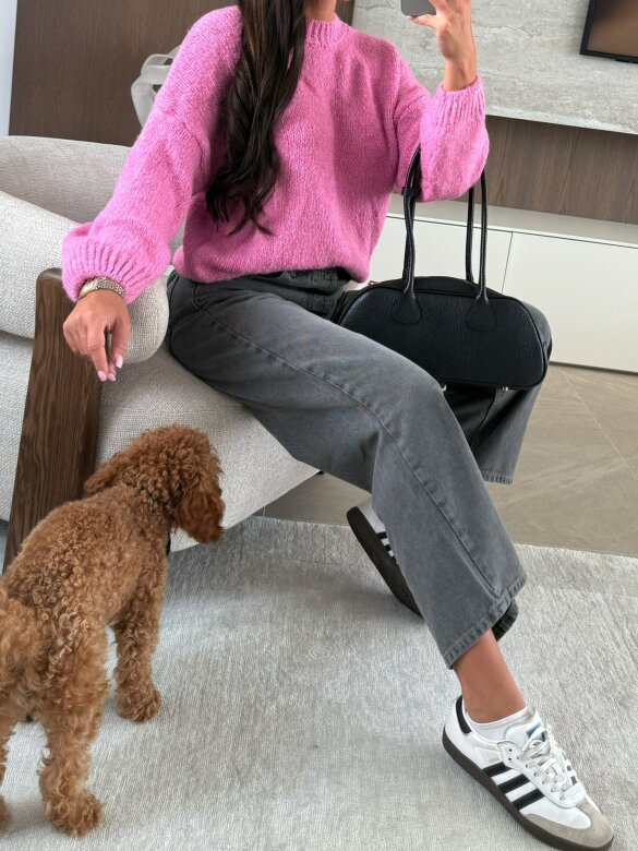 Sweater Ally with a wool blend pink