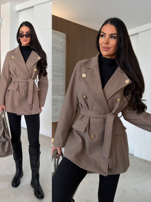Coat Dorado with viscose mocca 