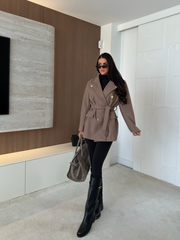 Coat Dorado with viscose mocca 