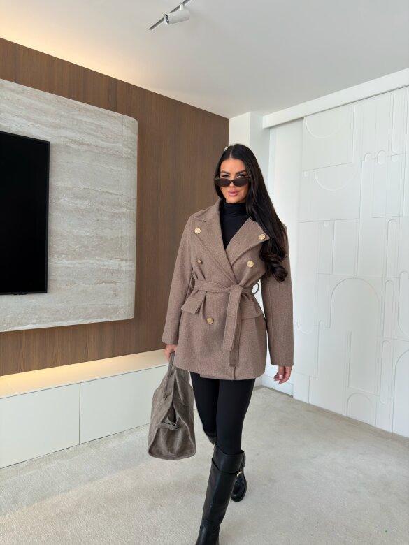 Coat Dorado with viscose mocca 