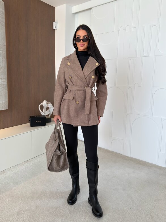 Coat Dorado with viscose mocca 