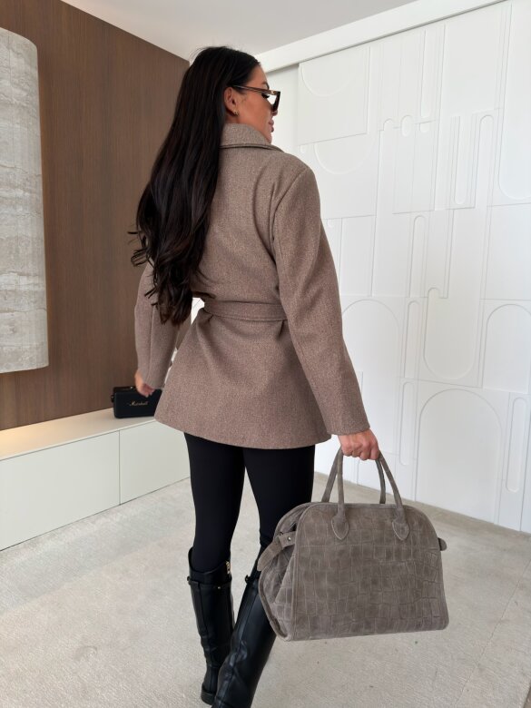 Coat Dorado with viscose mocca 