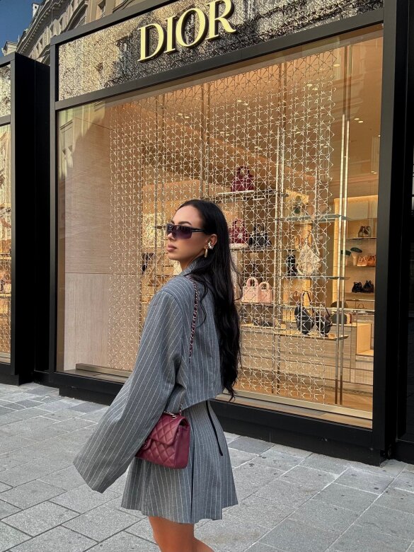 Spódniczko-szorty Follow Trends paski grafitowe