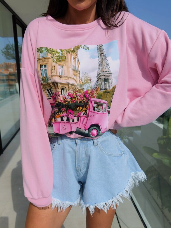 Bluza Parisian Car pudrowa