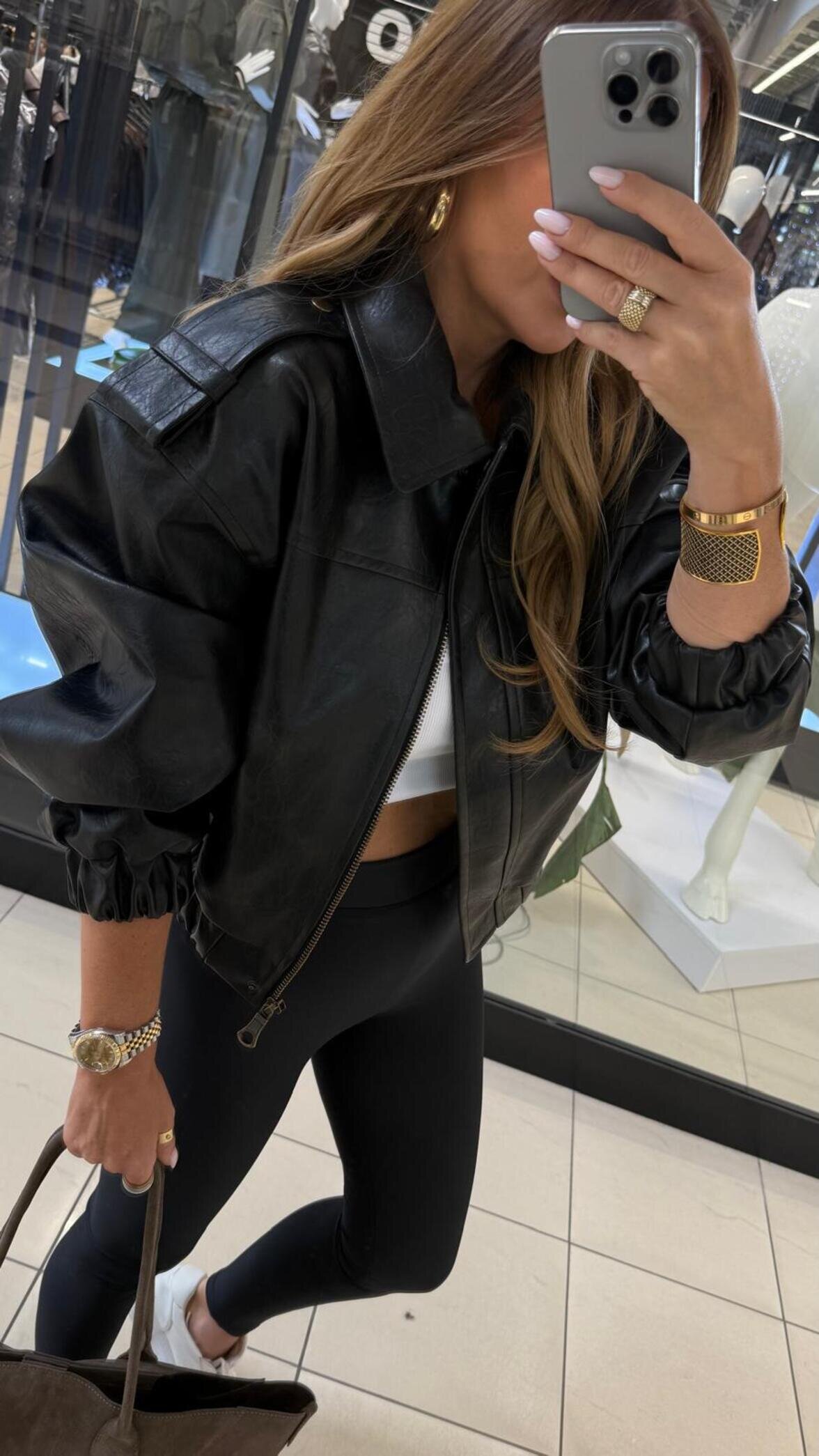 Kurtka Betty eko skóra matowa czarna