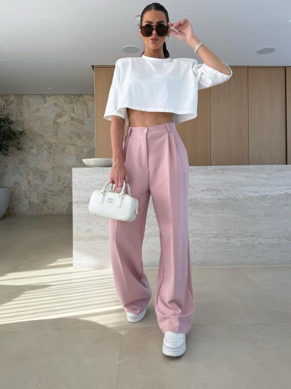 Spodnie Nathally elegant pudrowe