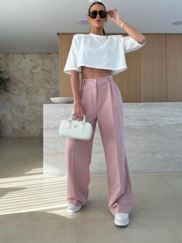 Spodnie Nathally elegant pudrowe