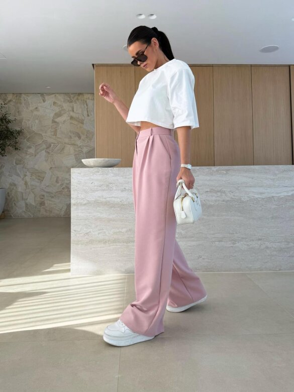 Spodnie Nathally elegant pudrowe