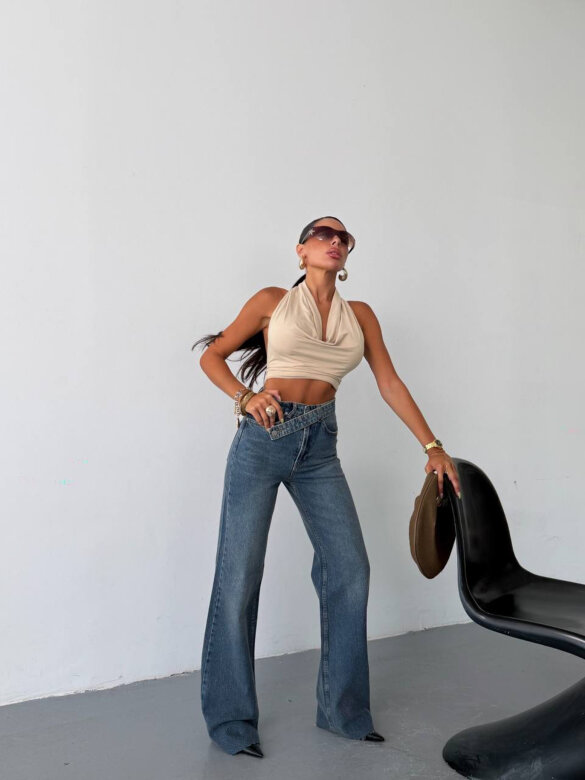 Spodnie Clifton jeans niebiesko-szare 