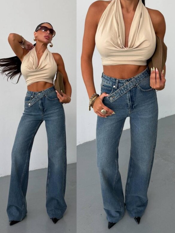 Spodnie Clifton jeans niebiesko-szare 