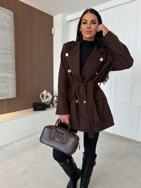 Coat Dorado with viscose chocolate