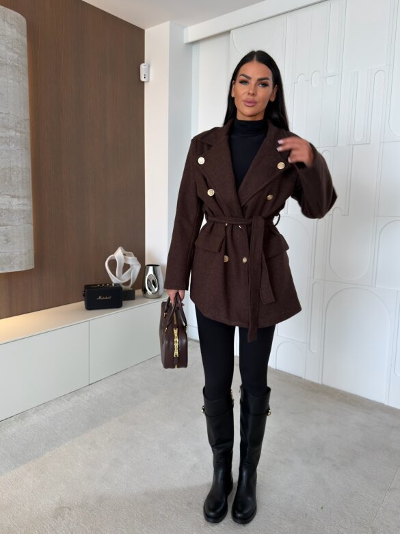 Coat Dorado with viscose chocolate