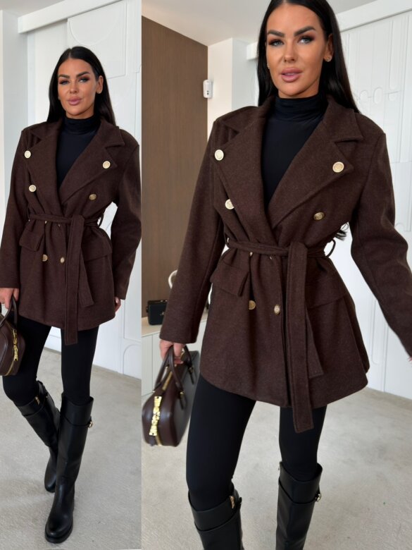 Coat Dorado with viscose chocolate