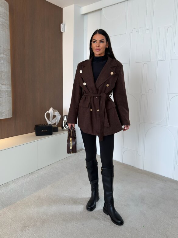 Coat Dorado with viscose chocolate