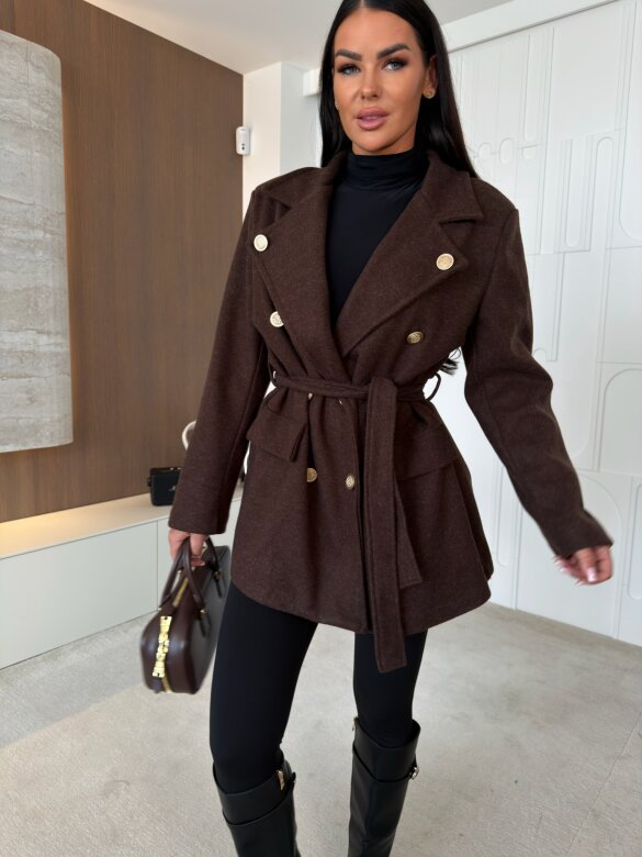 Coat Dorado with viscose chocolate