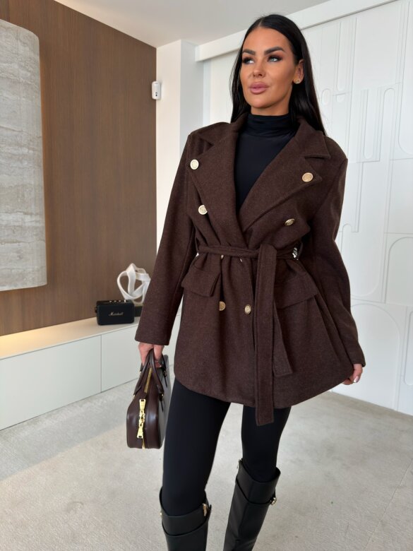 Coat Dorado with viscose chocolate