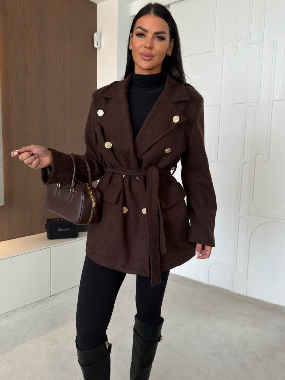 Coat Dorado with viscose chocolate