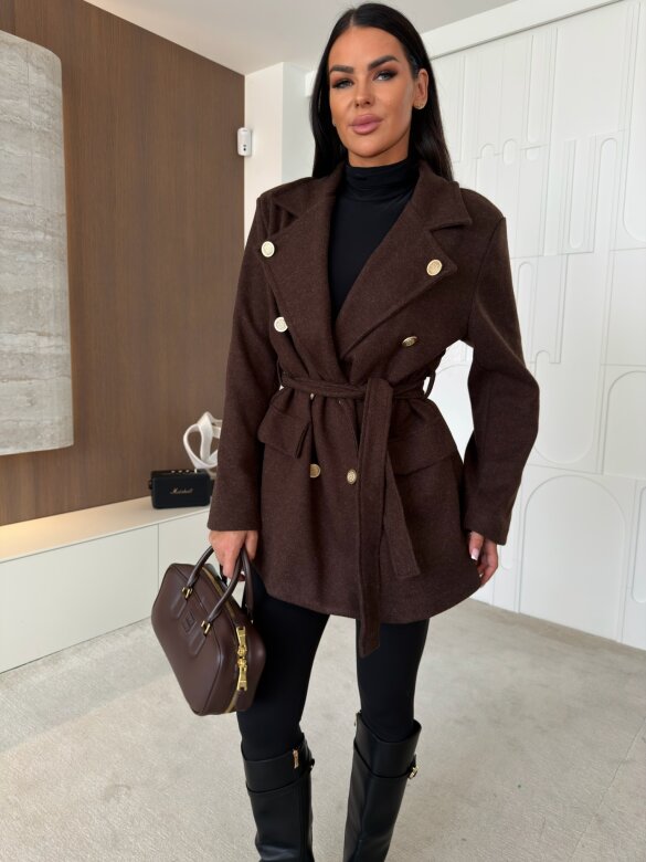 Coat Dorado with viscose chocolate