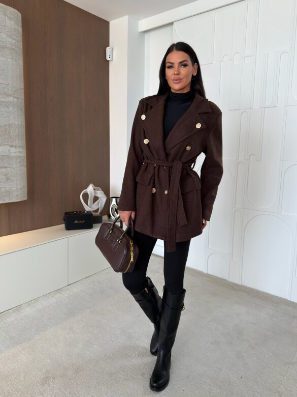Coat Dorado with viscose chocolate