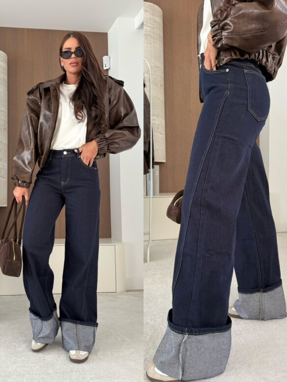 Spodnie Italo jeans ciemnoniebieskie