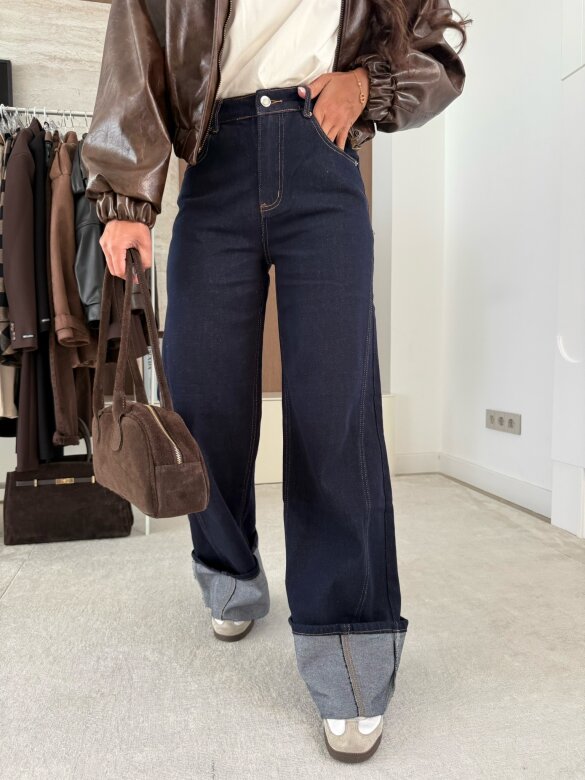 Spodnie Italo jeans ciemnoniebieskie