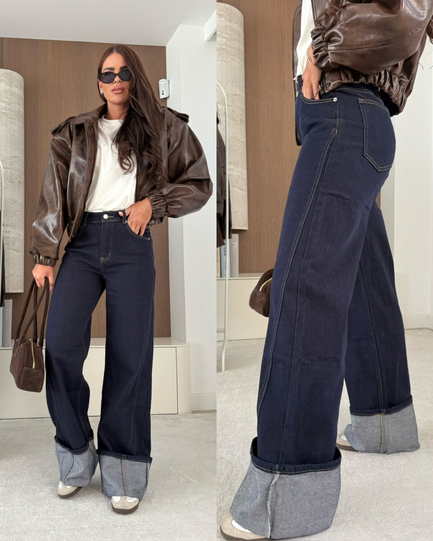 Spodnie Italo jeans ciemnoniebieskie