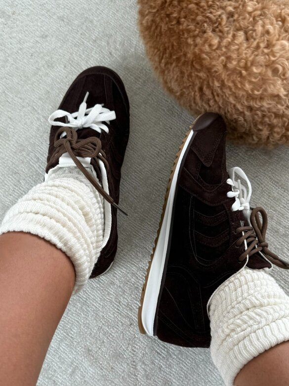 Trampki Flaneur czekoladowo-białe