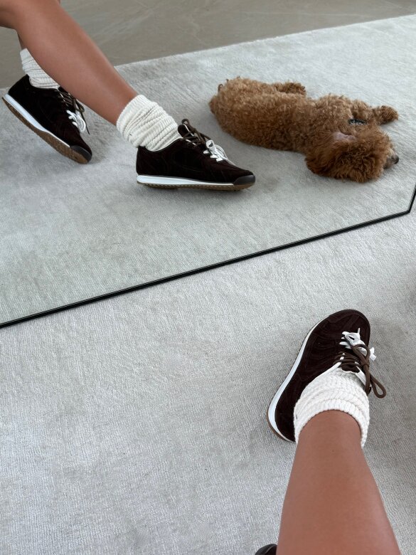 Trampki Flaneur czekoladowo-białe