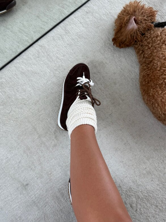 Trampki Flaneur czekoladowo-białe