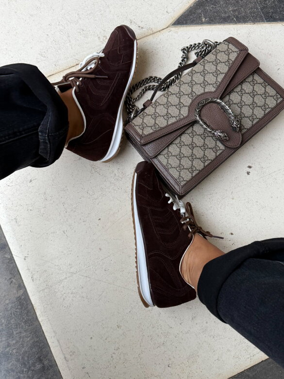 Trampki Flaneur czekoladowo-białe