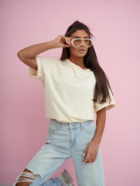 T-shirt Lorento jasnobeżowy 