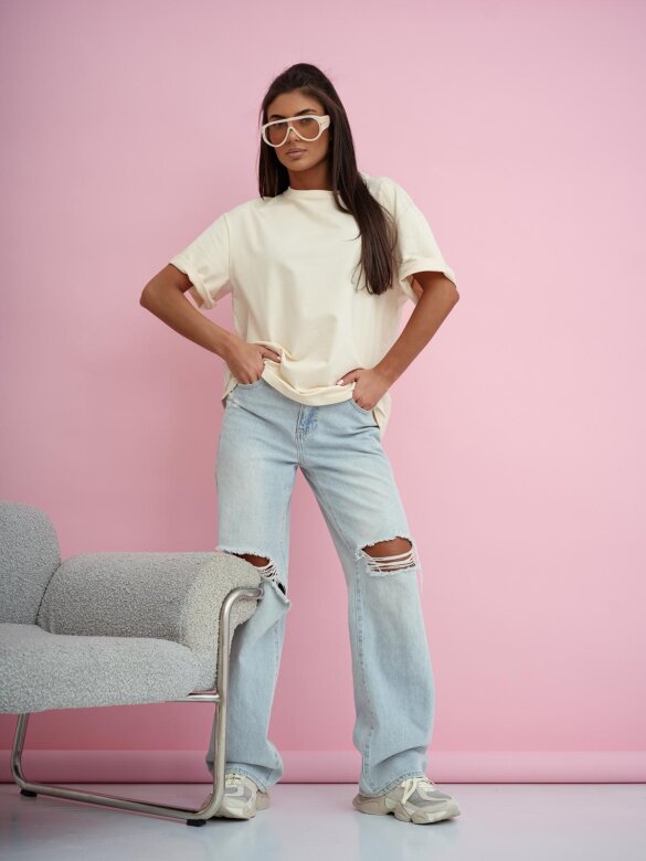 T-shirt Lorento jasnobeżowy 